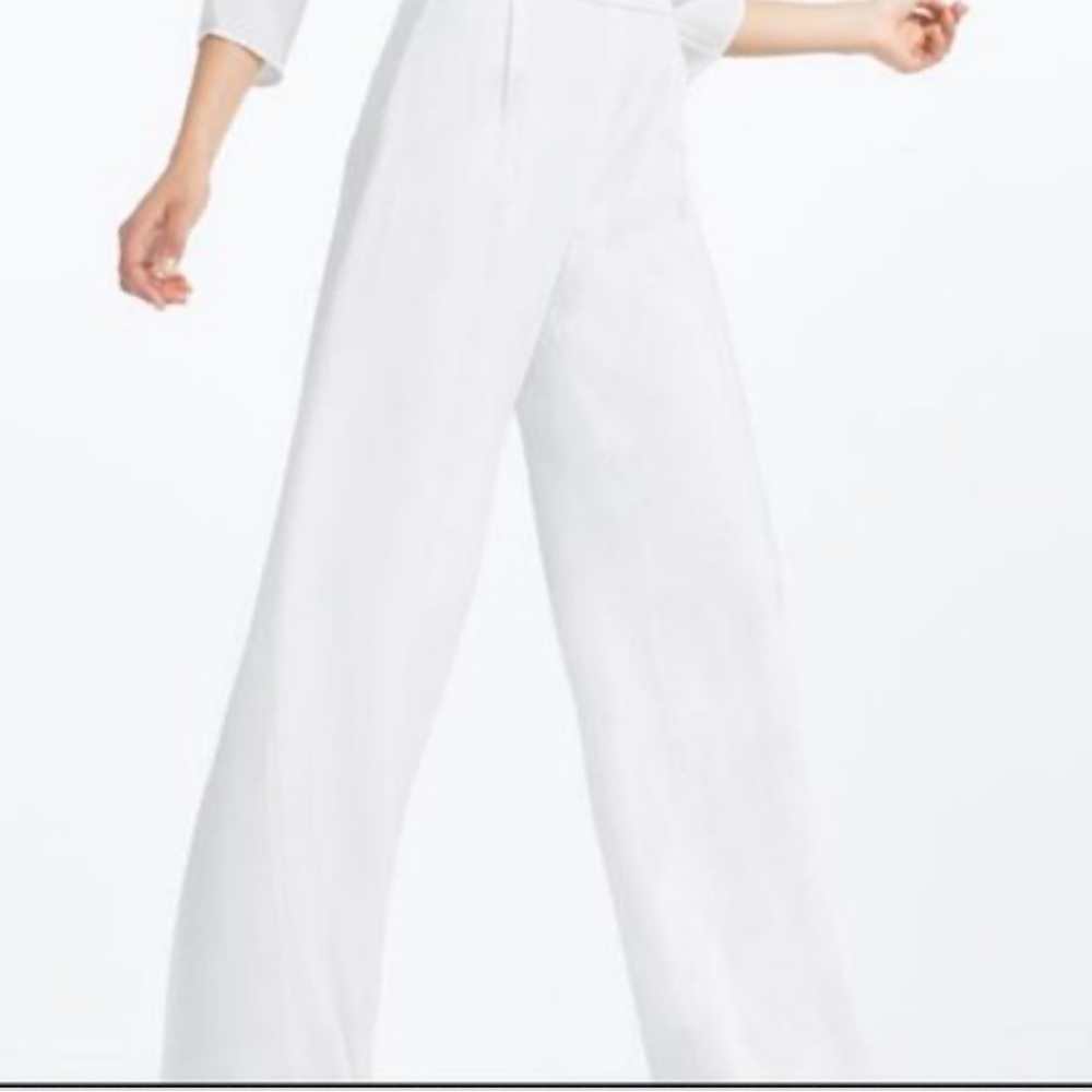 Stile Benetton Linen Pants, White XS - Picture 2 of 5